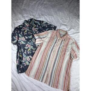 Lot of 2 American Eagle Outfitters Men's  Cotton Short Sleeve Button-Down Shirts